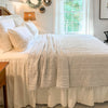 Custom Quilt Timeless Ticking Gray Queen Quilt 90Lx90W