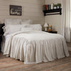 Custom Quilt Timeless Ticking Gray Ruffled King Bedspread 80Lx76W+27