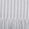 Custom Quilt Timeless Ticking Gray Ruffled Queen Bedspread 80Lx60W+27