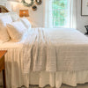 Custom Quilt Timeless Ticking Gray Twin Quilt 86Lx68W