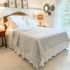 Custom Quilt Timeless Ticking Gray Twin Quilt 86Lx68W