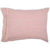 Custom Sham Farmhouse Ticking Red Standard Sham 27Lx21W
