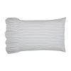 Custom Sham Timeless Ticking Gray Ruffled Standard Sham Set of 2 27Lx21W+8