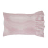 Custom Sham Timeless Ticking Red Ruffled Standard Sham Set of 2 27Lx21W+8