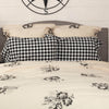 Custom Sham Vintage Check Black Standard Sham Set of 2 27Lx21W+4