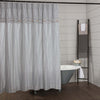 Custom Shower Curtain Farmhouse Ticking Blue Shower Curtain 72Lx72W