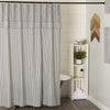 Custom Shower Curtain Farmhouse Ticking Gray Shower Curtain 72Lx72W