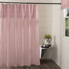 Custom Shower Curtain Farmhouse Ticking Red Shower Curtain 72Lx72W