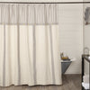 Custom Shower Curtain Market Place Gray Grain Sack Stripe Shower Curtain 72Lx72W