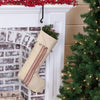 Custom Stocking Sleigh Bells Ring Grain Sack Stripe Stocking 20Lx12W