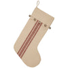 Custom Stocking Sleigh Bells Ring Grain Sack Stripe Stocking 20Lx12W