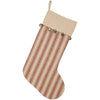 Custom Stocking Sleigh Bells Ring Ticking Stripe Stocking 20Lx12W