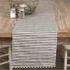 Custom Table Runner Farmhouse Ticking Gray Runner 72Lx13W