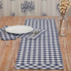 Custom Table Runner Vintage Check Blue Runner 36Lx13W
