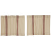 Custom Tier Market Place Red Grain Sack Stripe Tier Set of 2 24Lx36W