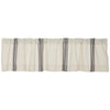 Custom Valance Market Place Gray Grain Sack Stripe Valance 16Lx72W