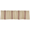 Custom Valance Market Place Red Grain Sack Stripe Valance 16Lx72W