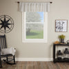 Custom Valance Timeless Ticking Gray Ruffled Valance 16Lx72W