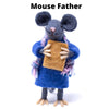 Global Groove Direct Home Family of Mice Handmade Fel Collectibles, Set of Five