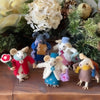 Global Groove Direct Home Family of Mice Handmade Fel Collectibles, Set of Five