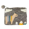Global Groove Life Accessories Llama Felt Coin Purse