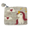 Global Groove Life Accessories Unicorn Felt Coin Purse