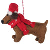 Global Groove Life Holiday Big Dog Daschund Felt Christmas Ornament