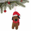 Global Groove Life Holiday Big Dog Daschund Felt Christmas Ornament