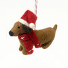 Global Groove Life Holiday Big Dog Daschund Felt Christmas Ornament