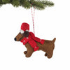 Global Groove Life Holiday Big Dog Daschund Felt Christmas Ornament