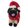 Global Groove Life Holiday Big Dog Pug Felt Christmas Ornament