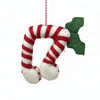 Global Groove Life Holiday Candy Cane 8th Notes Felt Ornament