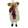 Global Groove Life Holiday Candy Cane Sheep Felt Ornament