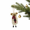 Global Groove Life Holiday Candy Cane Sheep Felt Ornament
