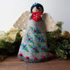 Global Groove Life Holiday Christmas Tree Topper or Tabletop Decor, Angel Topper Turquoise - 11 inch Tall