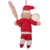 Global Groove Life Holiday Coach Claus Baseball Felt Christmas Ornament