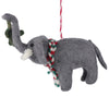 Global Groove Life Holiday Elephant and Misletoe Felt Christmas Ornament