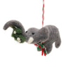 Global Groove Life Holiday Elephant and Misletoe Felt Christmas Ornament