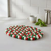 Global Groove Life Holiday Felt Casserole Trivet, Classic Christmas