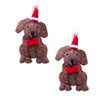 Global Groove Life Holiday Ornaments Chocolate Labrador Santa Handmade Felt Ornaments, Set of 2