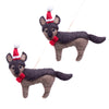 German Shepherd Santa Handmade Felt Ornaments, Set of 2 - The Village Country Store 