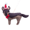 German Shepherd Santa Handmade Felt Ornaments, Set of 2 - The Village Country Store 