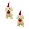 Golden Labrador Santa Handmade Felt Ornaments, Set of 2 - The Village Country Store 