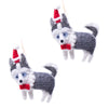 Husky Santa Handmade Felt Ornaments, Set of 2 - The Village Country Store 