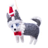 Husky Santa Handmade Felt Ornaments, Set of 2 - The Village Country Store 