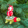 Global Groove Life Holiday Pressie Tortoise Felt Christmas Ornament