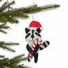 Global Groove Life Holiday Racoon and Candy Cane Felt Christmas Ornament