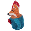 Global Groove Life Holiday Santa Fox Coffee Cup Felt Christmas Ornament