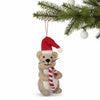 Global Groove Life Holiday Squirrel and Candy Cane Felt Christmas Ornament