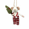 Global Groove Life Holiday Tommy Tartan Mouse Felt Ornament